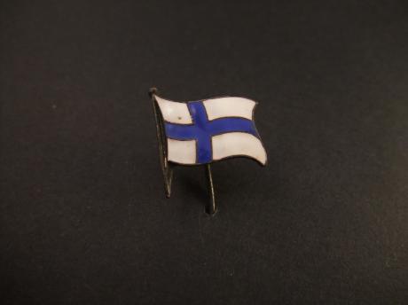 Vlag van Finland blauw kruis witte achtergrond